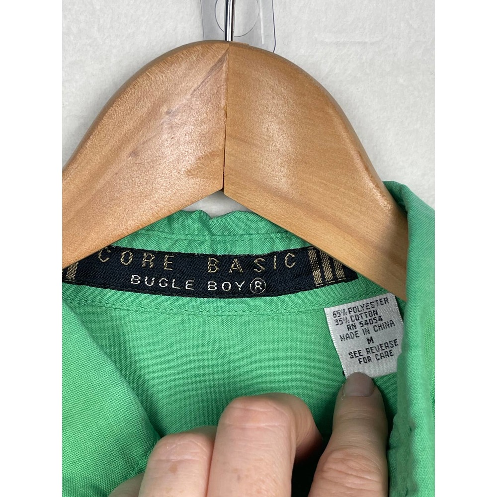 Vintage Bugle Boy  Spirit‎ of Wilderness Green Button up shirt size Medium - Picture 3 of 5